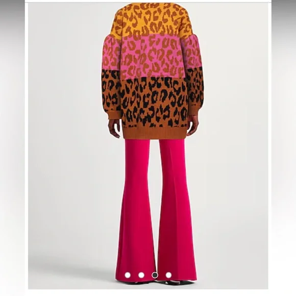 Farm Rio Mixed Knit Colorful Leopards Cardigan size L - Picture 3 of 6